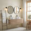 Meuble-lavabo mural de 60 pouces avec lavabo rond blanc à rayures et tiroirs de rangement-483256515-483256512-483256513