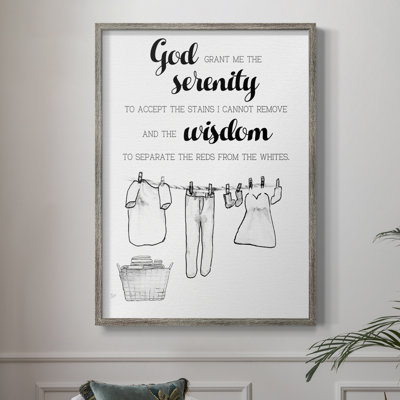 Laundry Serenity Framed Print - Solid Wood