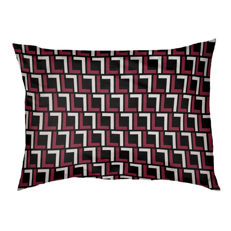 Coussin Foucault, Très grand (l 50 po x P 40 po x H 6 po), Noir / Rouge / Blanc