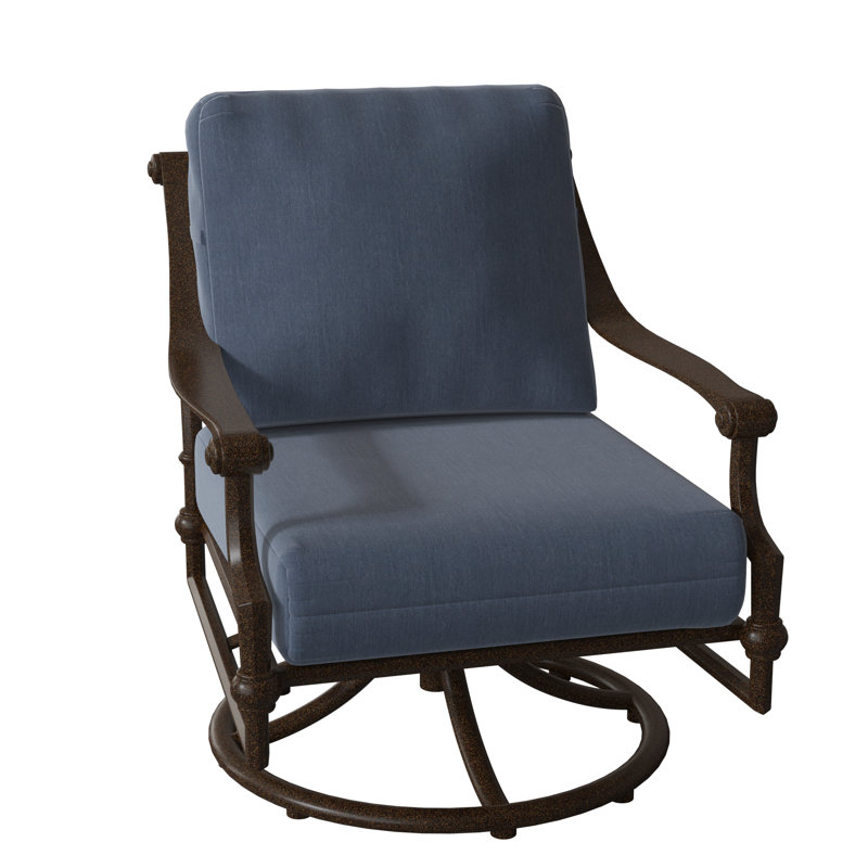 Delphi Outdoor Rocker Chair, Chestnut Brown, Spectrum Denim Sunbrella® Plainweave