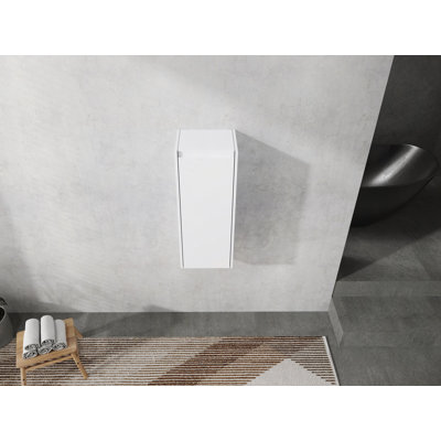 12" Bathroom Side Cabinet,Soft Close Doors,Float Mounting Design (KD-Packing)