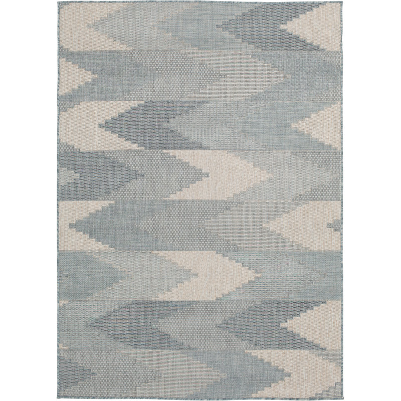 Tapis intérieur / extérieur gris Ramsey, Rectangle 7 pi 10 po x 9 pi 10 po