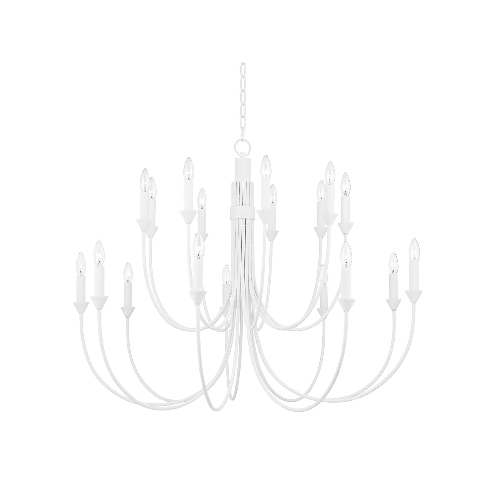 18 - Light Dimmable Chandelier, Gesso White