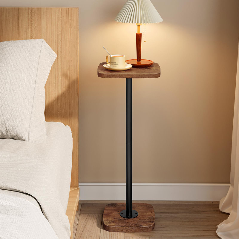 Petite table d'appoint carrée, Brun / Noir