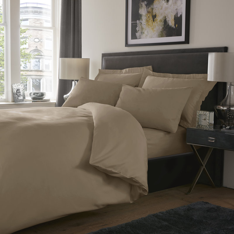 Dumont Satin Flat Sheet, Mocha, Single (3')