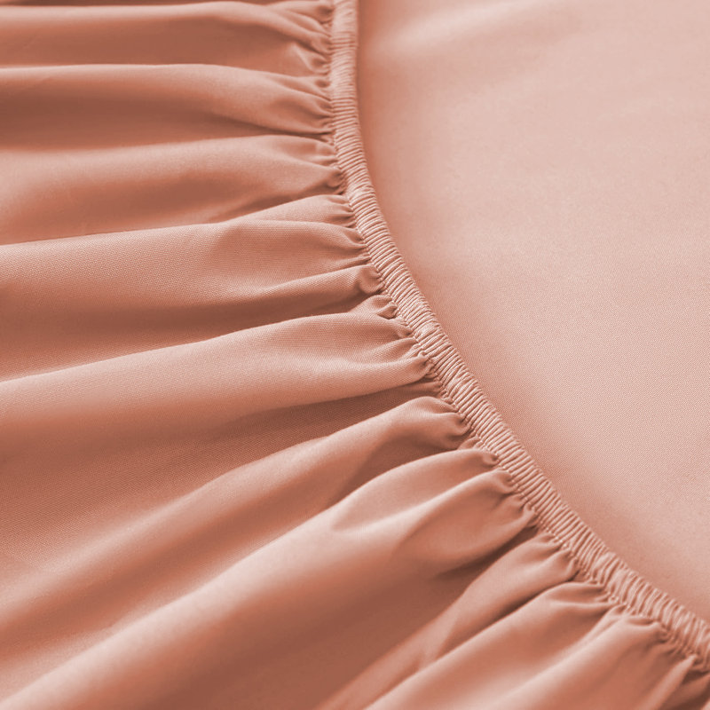 Super Soft Extra Deep Pocket Microfiber Brushed Fitted Sheet, Double (4'6), Peach