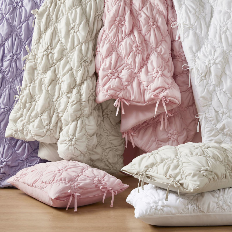 Édredon pour lit simple 2 pièces avec motif floral, douceur moelleuse et confort moelleux, microfibre, édredon toutes saisons lavable à la machine, jolis accents de courtepointe, chaleur douce et confortable