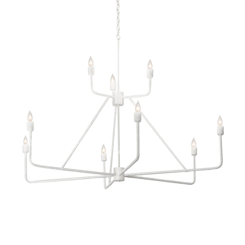 Lustre linéaire moderne en forme de roue de chariot à 9 lumières Treyston