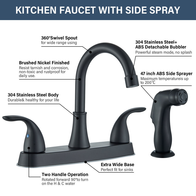 Robinet de cuisine AlenArtWater, Noir mat