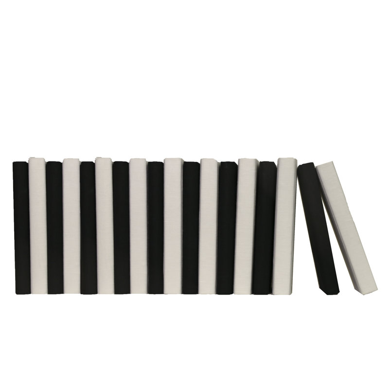 Livres décoratifs - Livres en lin pour piano - Livres noirs et blancs au pied