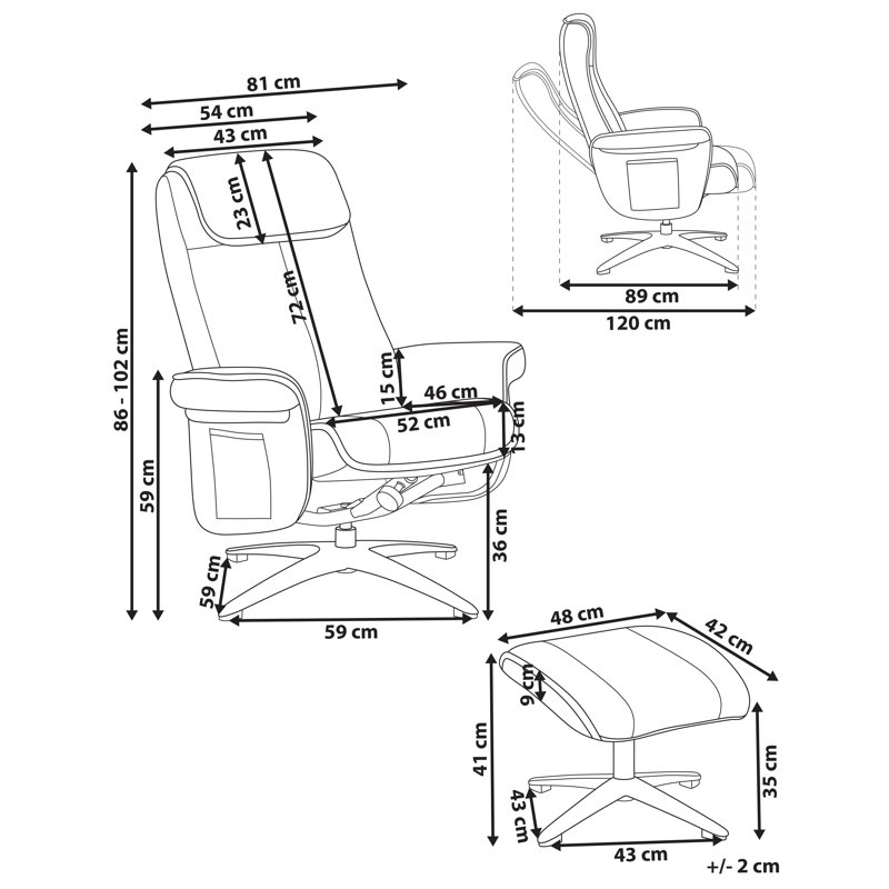 81cm Wide Swivel Recliner