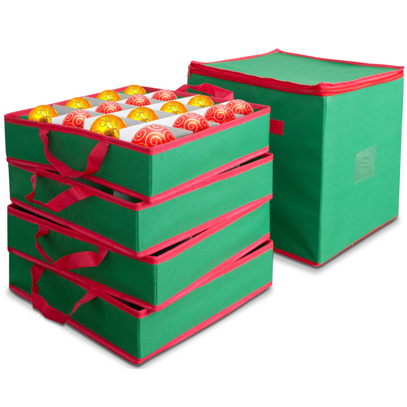 Boîte de rangement de Noël avec 4 cloisons intérieures