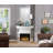 Wood and Mirror Electric Fireplace with Embedded Faux Crystals, Clear
