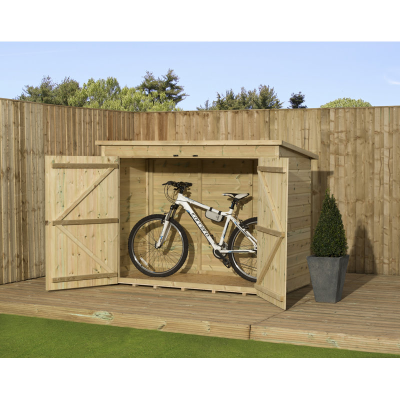 6 Ft. W x 4 Ft. D Shiplap Pent Wooden Bike Shed
