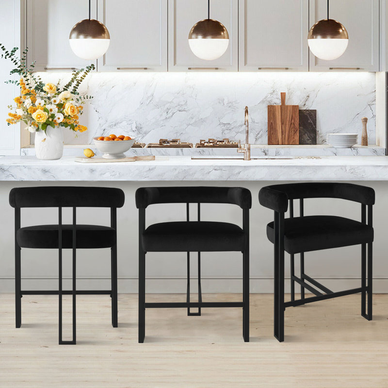 Tabouret de bar 24 po Modern, Noir