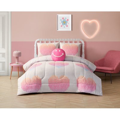 Ensemble d'édredon réversible pour enfants avec oreiller décoratif 3 pièces / 4 pièces Valentine
