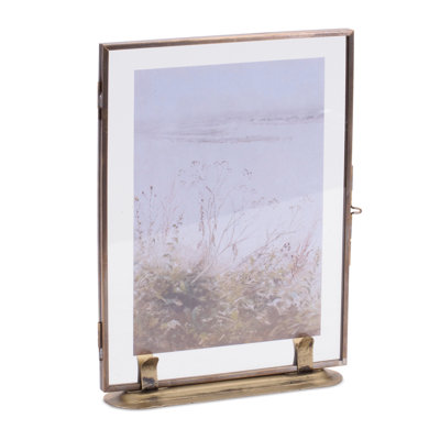 Copper Framed Floral Artwork 7.5"L