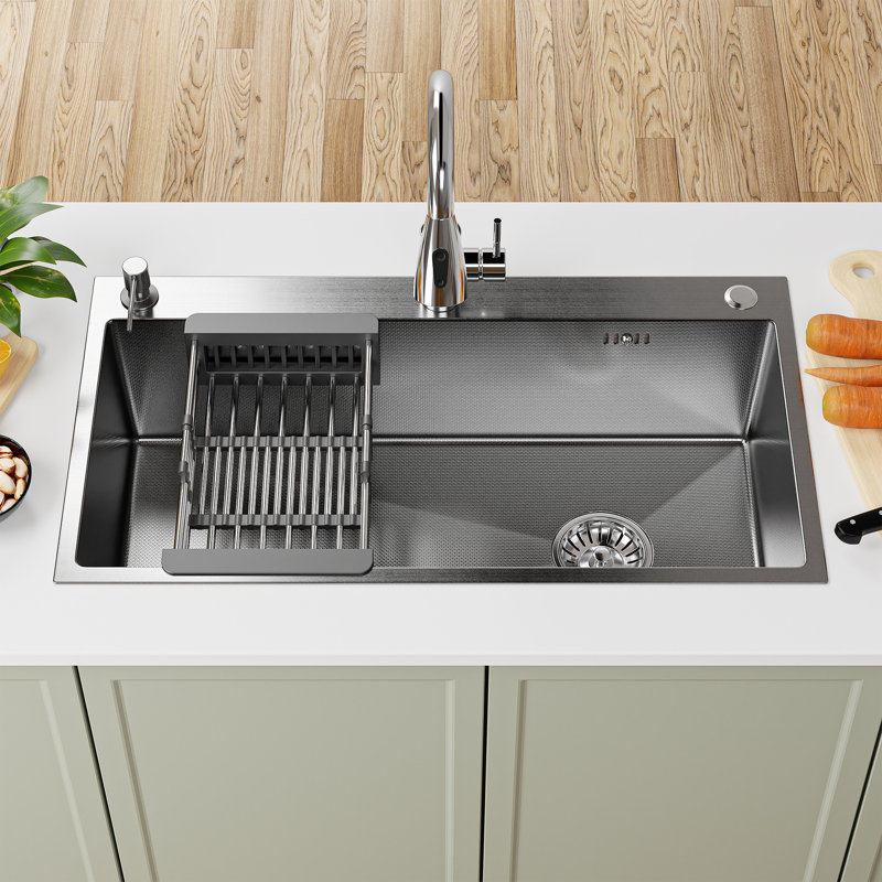 30" X 18" Undermount Kitchen Sink 16 Gauge Stainless Steel Single Bowl Drop-In Kitchen Sink