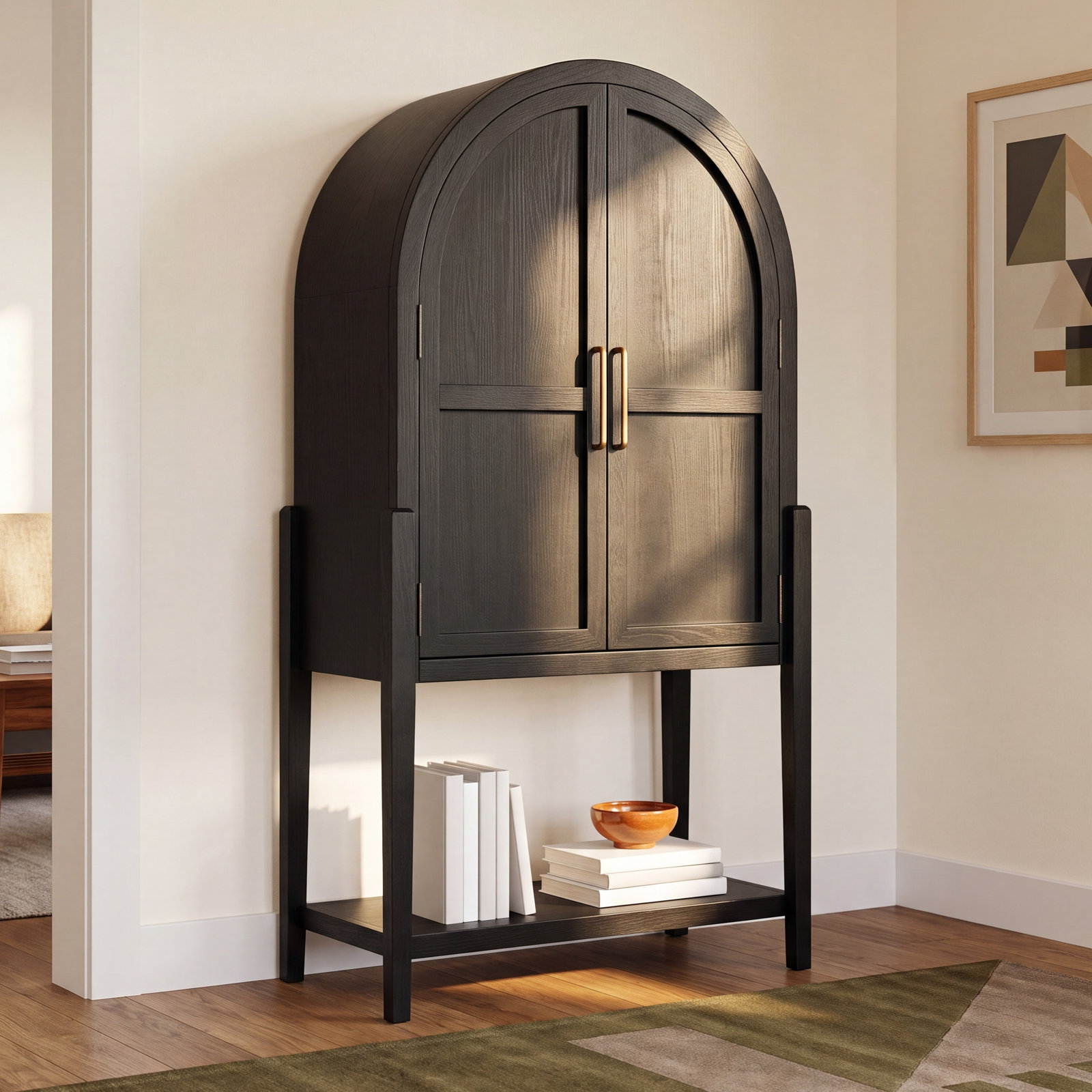 Cortland Bar Cabinet, Drifted Matte Black