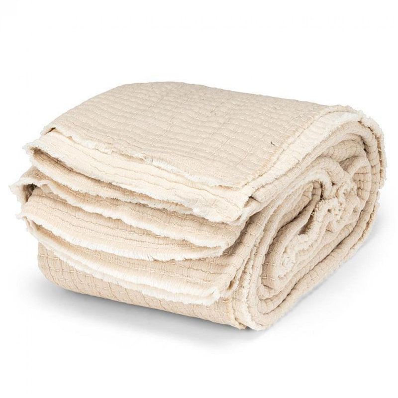 Machine Woven Throw Blanket, Beige