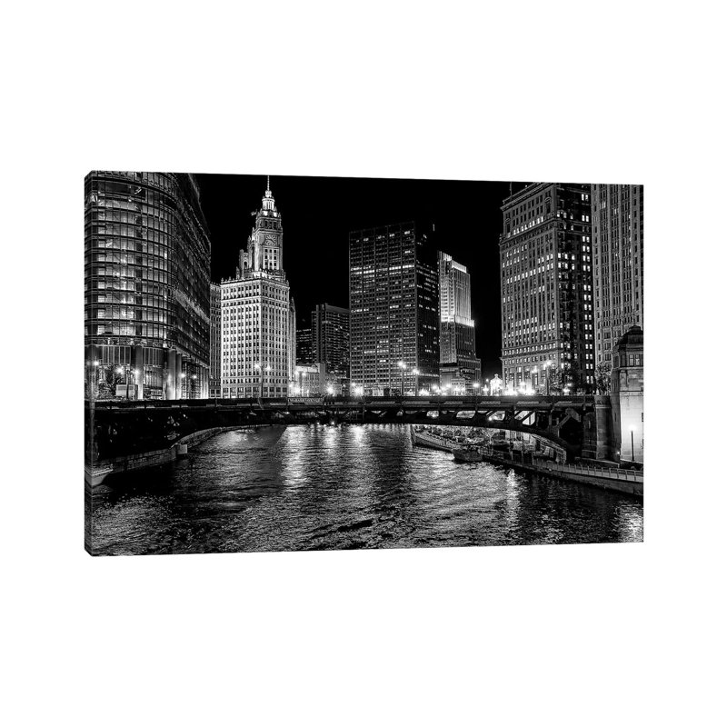 Chicago River 1 Piece Wrapped Canvas Wall Art, 30.48 cm H x 45.72 cm W