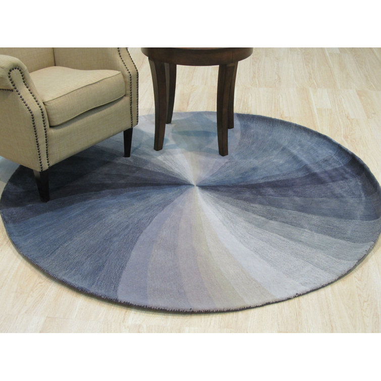 Hanchett Abstract Handmade Tufted Wool Blue Area Rug