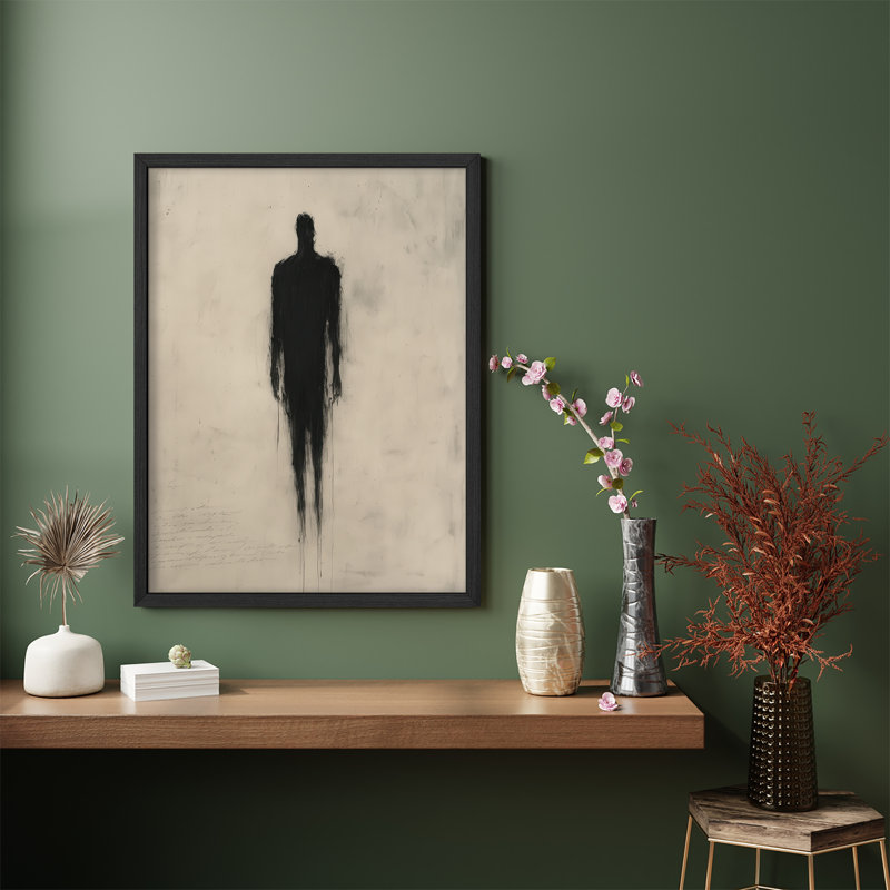 Reproduction d'art encadrée abstraite pour décoration intérieure moderne - 11 po x 14 po, H 14 po x l 11 po, Noir