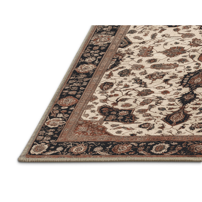 Machine Washable Persian Brown Area Rug, Rectangle 2' x 3'