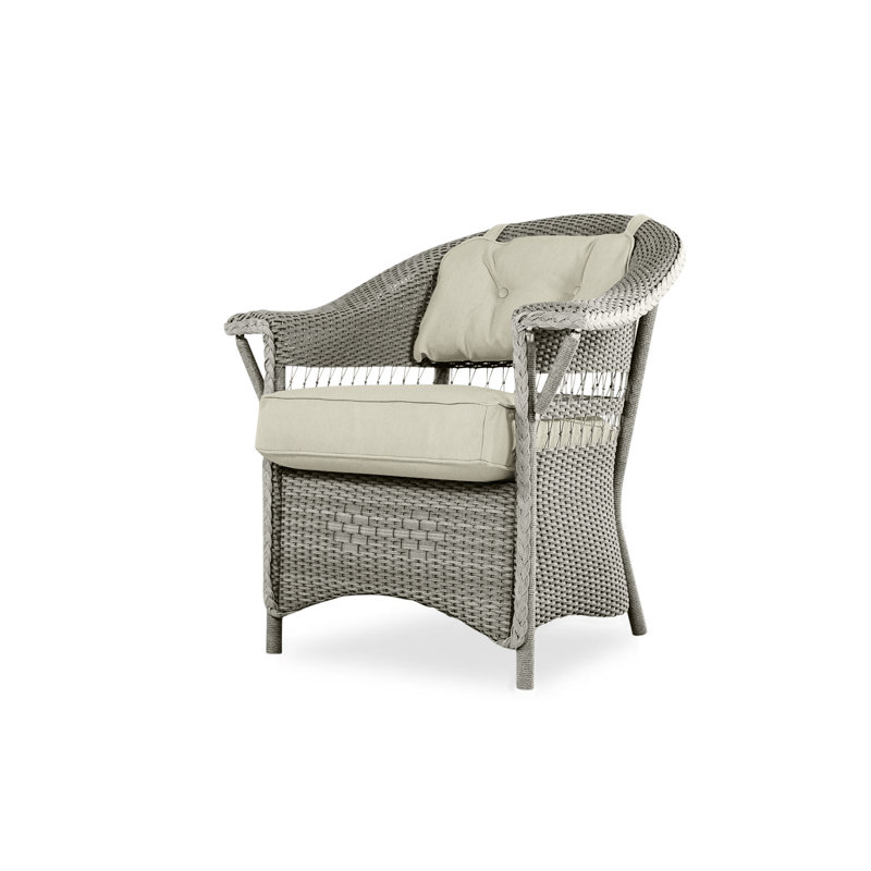 Nantucket Outdoor Dining Armchair, Rumba Straw, Pewter