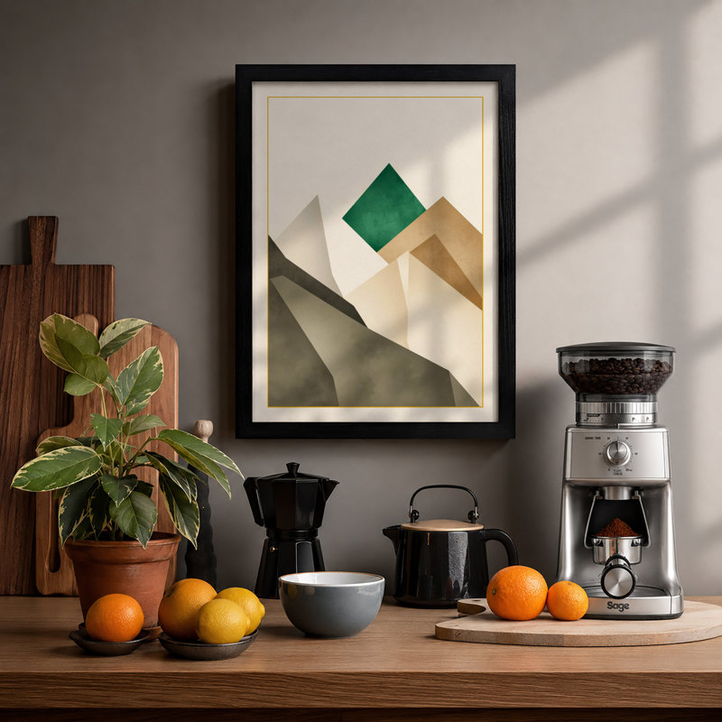 Angular Forms Minimalist - Print, A2 - 59.4 x 42.0 cm, Black