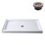 Base de douche 60 po x 36 po en alcôve en acrylique blanc brillant avec bonde centrale, bonde incluse-115186222