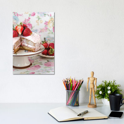 Cake With Cream And Strawberries by Eva_daren - Gallery-Wrapped Canvas Giclée on Canvas