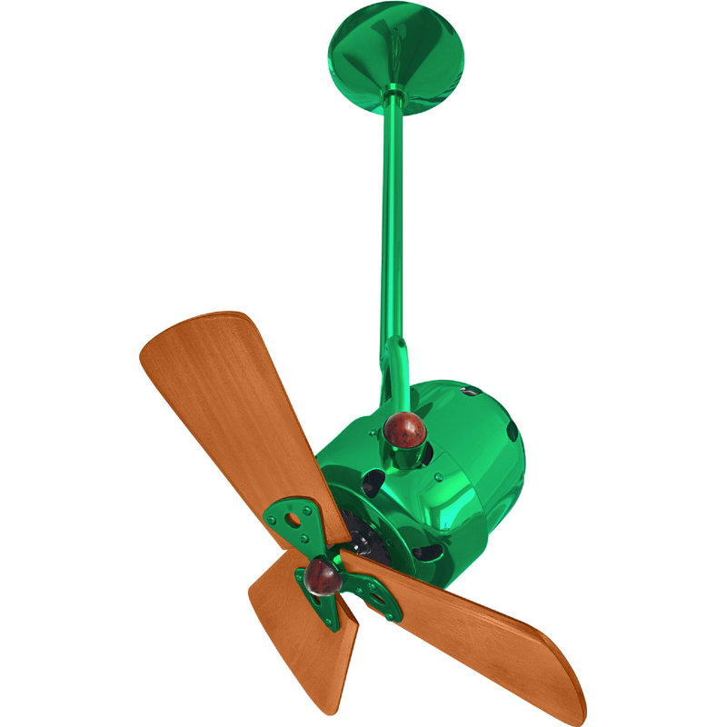 16" Bianca Direcional 3 Blade Ceiling Fan, 5" Downrod, Mahogany, Esmeralda