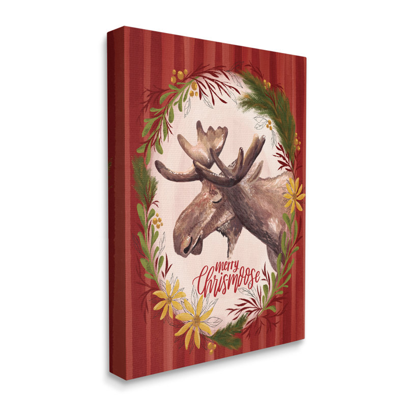 Merry Chris-Moose, Toile tendue, H 30 po x l 24 po