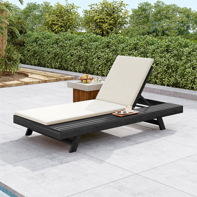 Chaise longue avec coussins résistants à l'eau et inclinable à 4 positions, idéale pour la détente en plein air et la durabilité