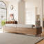 Canapé 111,8 po moderne médiéval, housses de coussin amovibles, structure en bois massif, pieds en métal