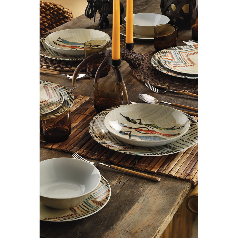Chaya Piece Porcelain China Dinnerware Set - Service for 6