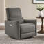 Fauteuil inclinable électrique pivotant en cuir Mikkel-593029249