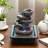 9.84-Inch Tiered Resin Rockfall Tabletop Fountain with Light