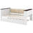 Twin Size White Wood Daybed with Storage, Upholstered Backrest, USB & Trundle-1655003876