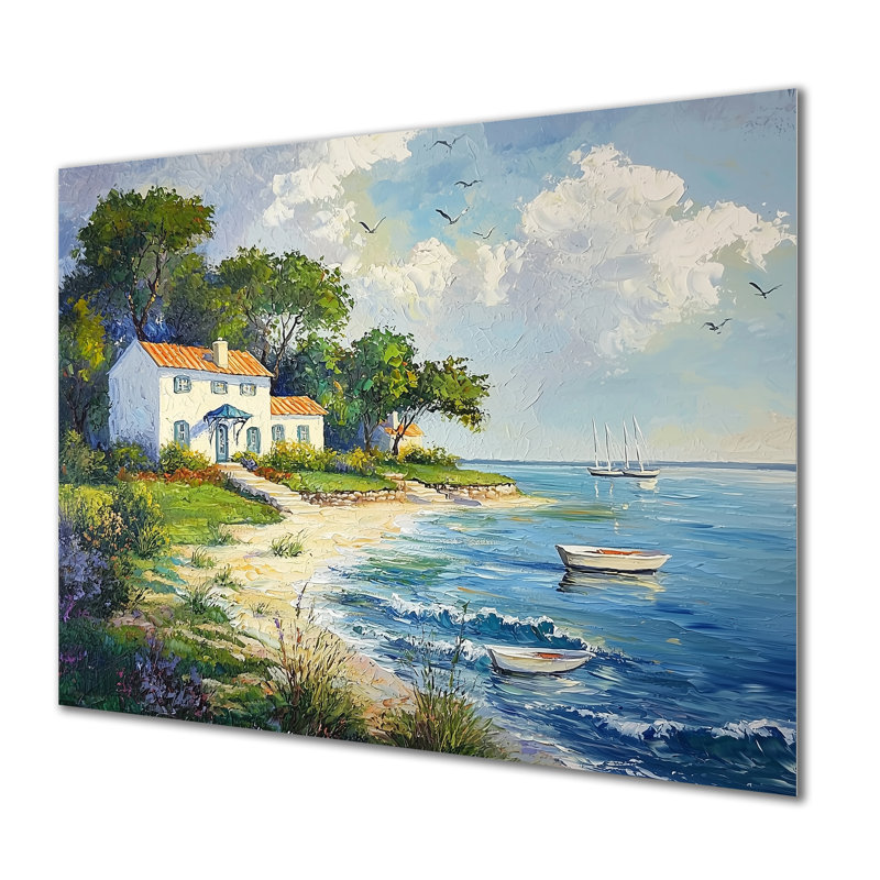 «Galveston Island In Texas - Landscape», impression murale en métal, H 12 po x l 20 po