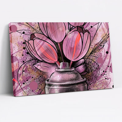 "Tulipes roses stylisées"