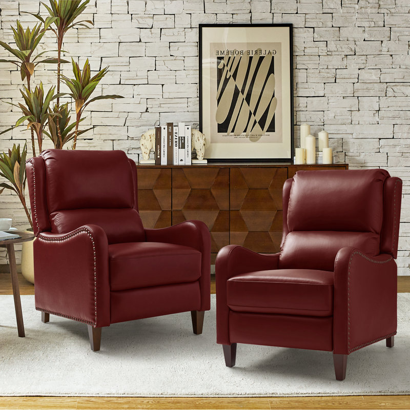 Fauteuil inclinable en cuir Beecher 28,75 po, Cuir pleine fleur bourgogne