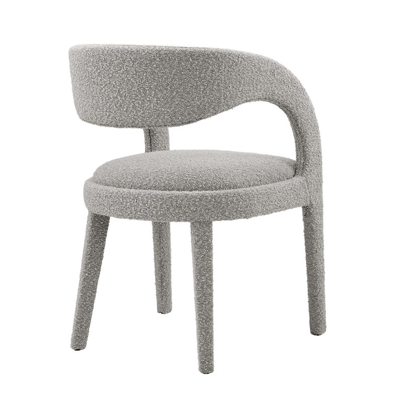 Taupe Boucle Upholstered Low Arm Chair Set