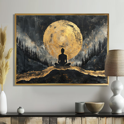 «Hindouisme méditation se connectant à la forêt II» - Art mural sur toile de l'hindouisme