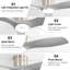 Ventilateur de plafond encastré à 3 pales 52 pouces avec lumière, gris, télécommande / APP Shandi Modern Smart-1817163655