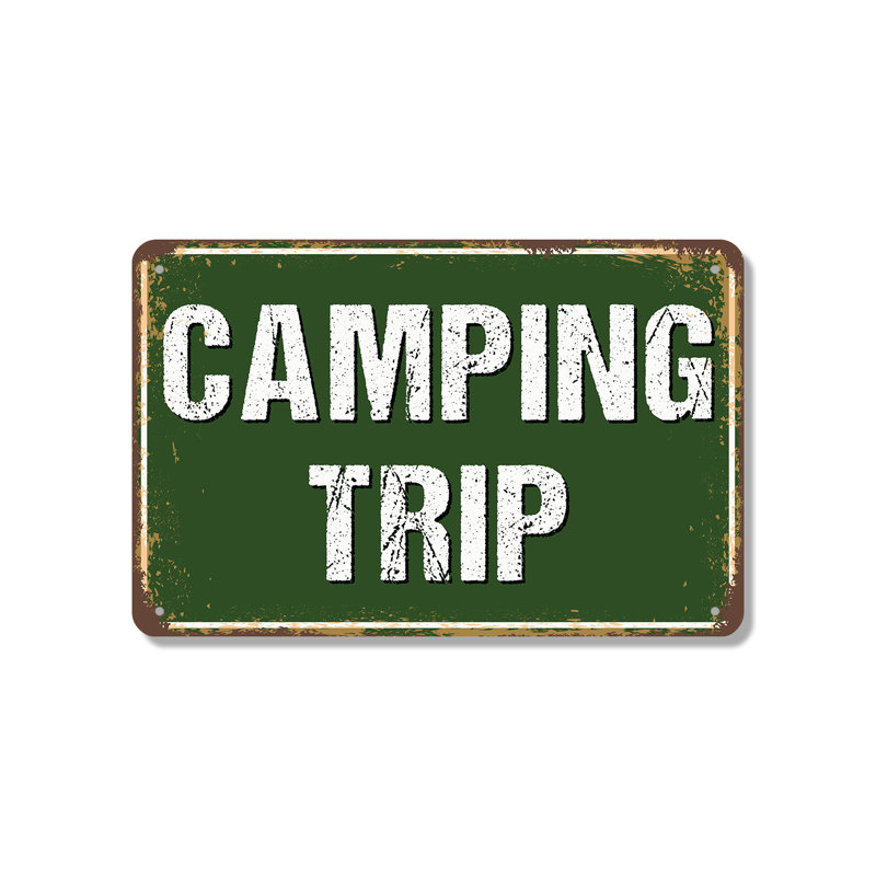 Enseigne de camping en aluminium 12 po x 18 po, H 12 po x l 18 po x P 0,1 po