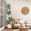 Ficus elastica artificiel Real Touch - Double tige, feuilles réalistes - Plante d'intérieur haute (180 cm) avec pot en résine et galets blancs - Bassin noir et pierres blanches