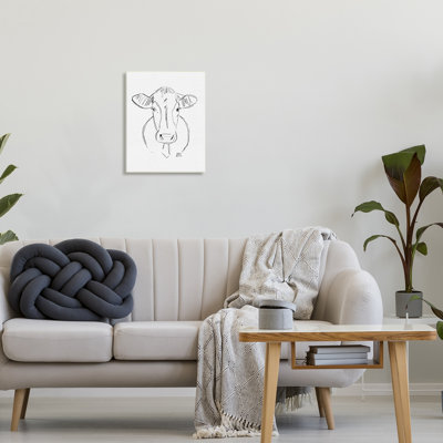 Ferme, vache de ferme, dessin au crayon, art mural par Valerie