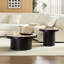 Ensemble de 2 tables basses rondes en pierre frittée, élégantes et durables pour les salons modernes et les espaces de loisirs